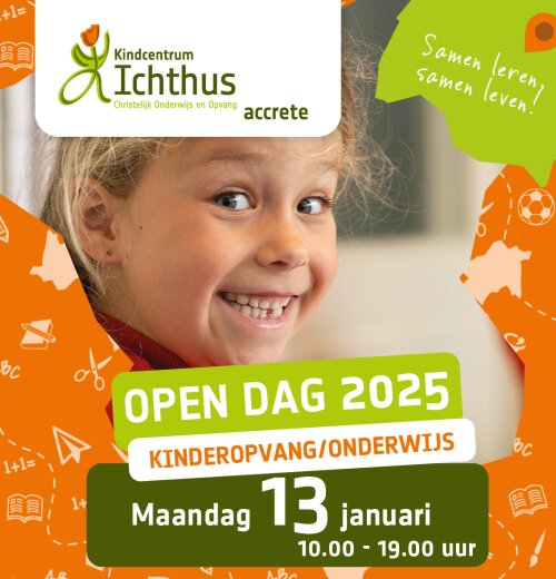 Kindcentrum Ichthus in Genemuiden houdt maandag 13 januari  'open huis'